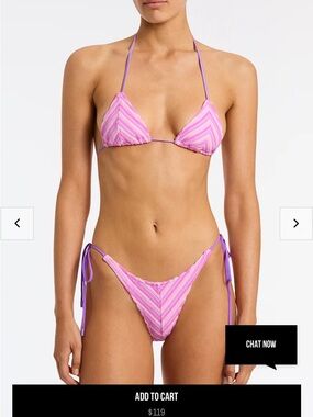 VINCA LOTUS TERRY TOWELLING TRIANGLE BIKINI SET (Triangl - Set Sold Together)